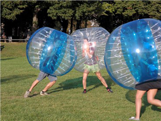 Duurzame 1,00 Mm van de de Bumperbal van TPU de Grappige Opblaasbare Transparante/Rode/Blauwe Kleuren leverancier