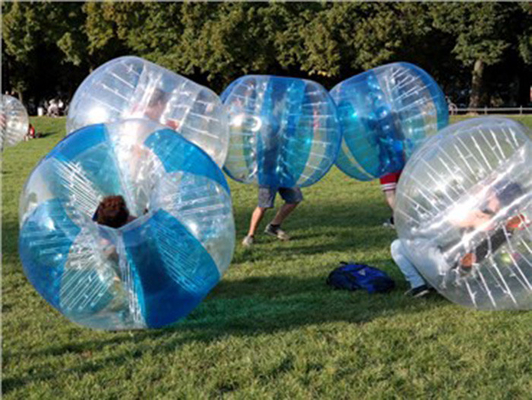 Duurzame 1,00 Mm van de de Bumperbal van TPU de Grappige Opblaasbare Transparante/Rode/Blauwe Kleuren leverancier